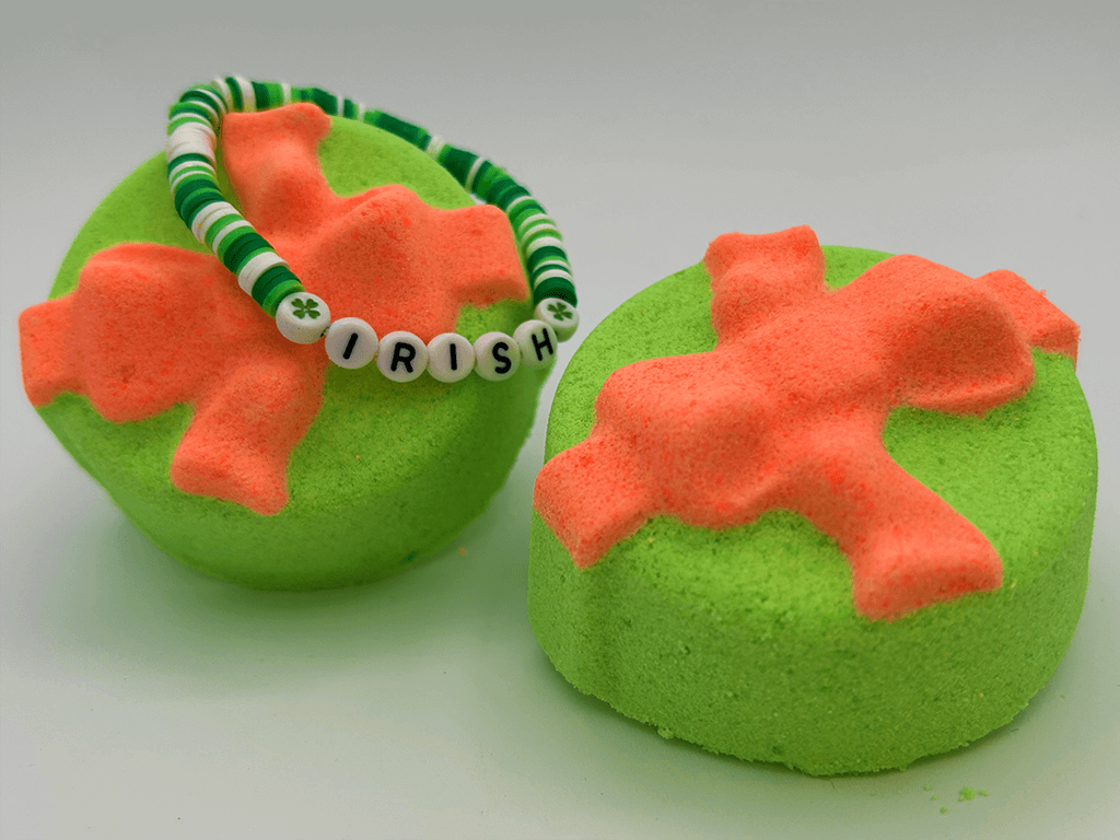 St Patrick Gift Box Kids Bath Bomb with Toy Bracelet Inside - Berwyn Betty's Bath & Body Shop