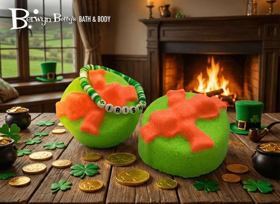 St Patrick Gift Box Kids Bath Bomb with Toy Bracelet Inside - Berwyn Betty's Bath & Body Shop