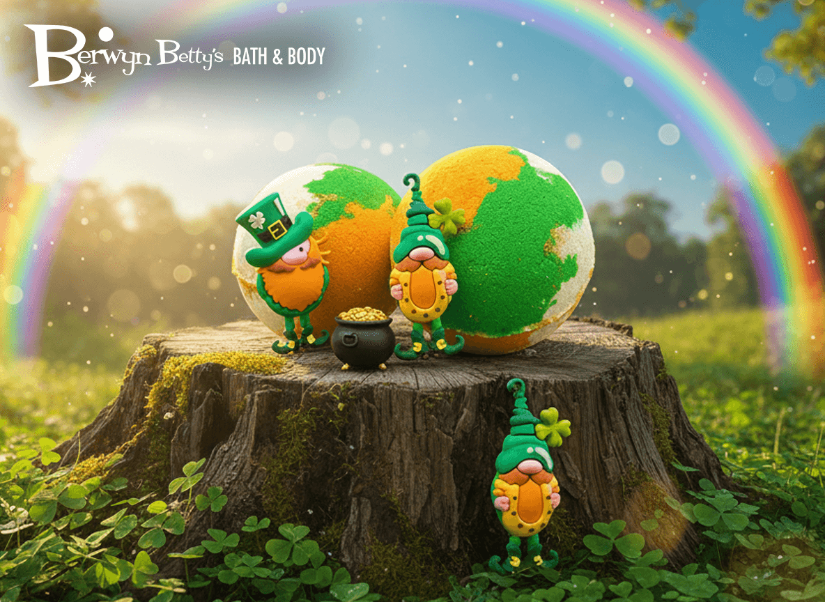 St Patrick’s Day Kids Bath Bomb with Leprechaun Toy Inside - Berwyn Betty's Bath & Body Shop