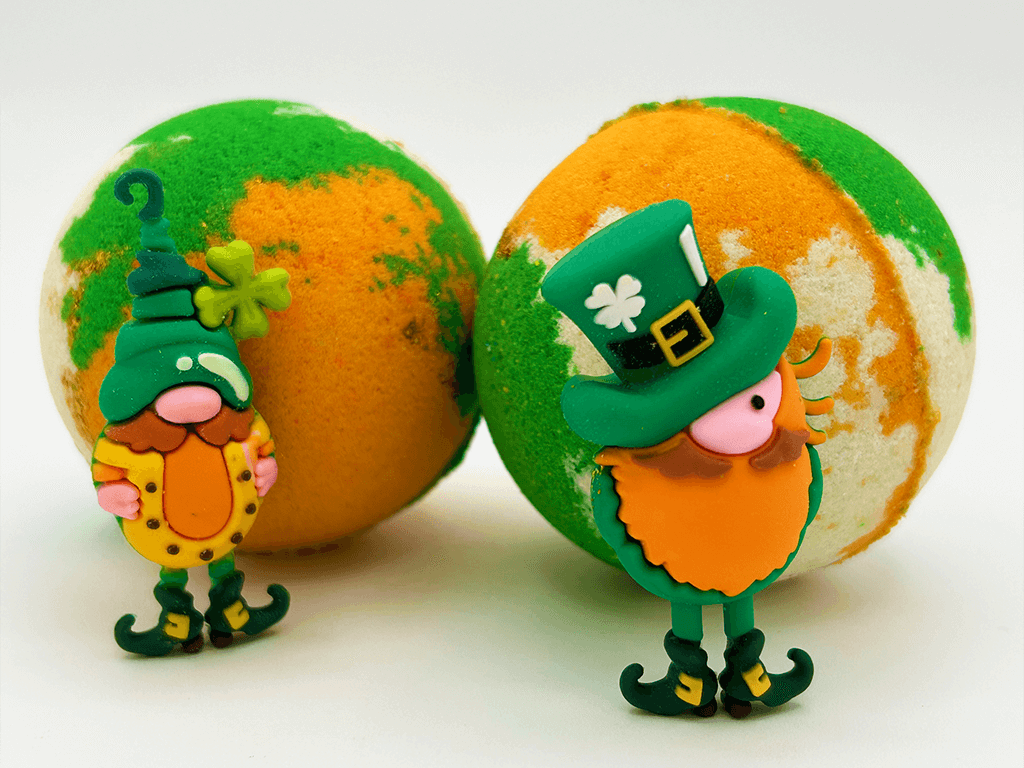 St Patrick’s Day Kids Bath Bomb with Leprechaun Toy Inside - Berwyn Betty's Bath & Body Shop