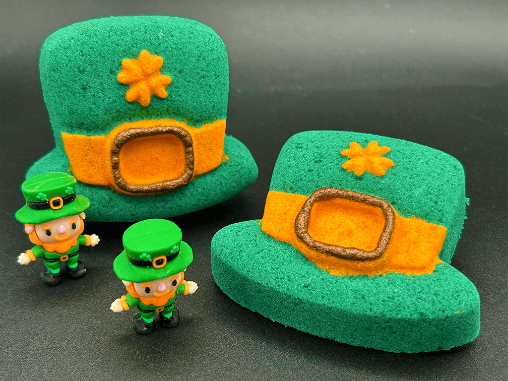 St Patrick's Leprechaun Hat Kids Bath Bomb with Little Leprechaun Figure Inside - Berwyn Betty's Bath & Body Shop