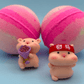 Summer Piggy Kids Bath Bomb with Pig Toy Inside - Berwyn Betty's Bath & Body Shop