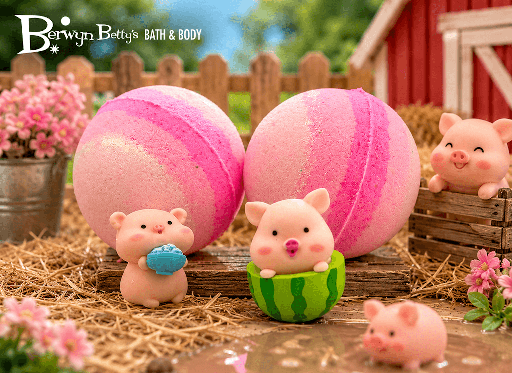 Summer Piggy Kids Bath Bomb with Pig Toy Inside - Berwyn Betty's Bath & Body Shop