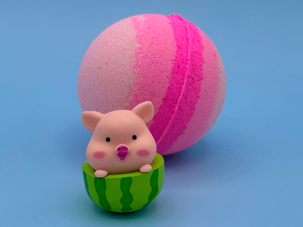 Summer Piggy Kids Bath Bomb with Pig Toy Inside - Berwyn Betty's Bath & Body Shop