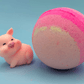 Summer Piggy Kids Bath Bomb with Pig Toy Inside - Berwyn Betty's Bath & Body Shop