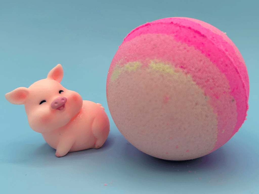 Summer Piggy Kids Bath Bomb with Pig Toy Inside - Berwyn Betty's Bath & Body Shop