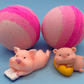 Summer Piggy Kids Bath Bomb with Pig Toy Inside - Berwyn Betty's Bath & Body Shop