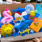 SUMMER SPLASH Beach & Pool Party Kids Bath Bomb Gift Box with Toys Inside - 6 ct - Berwyn Betty's Bath & Body Shop