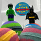 SUPERHERO BALL Kids Bath Bomb Gift Box with Toys Inside - 4 ct - Berwyn Betty's Bath & Body Shop