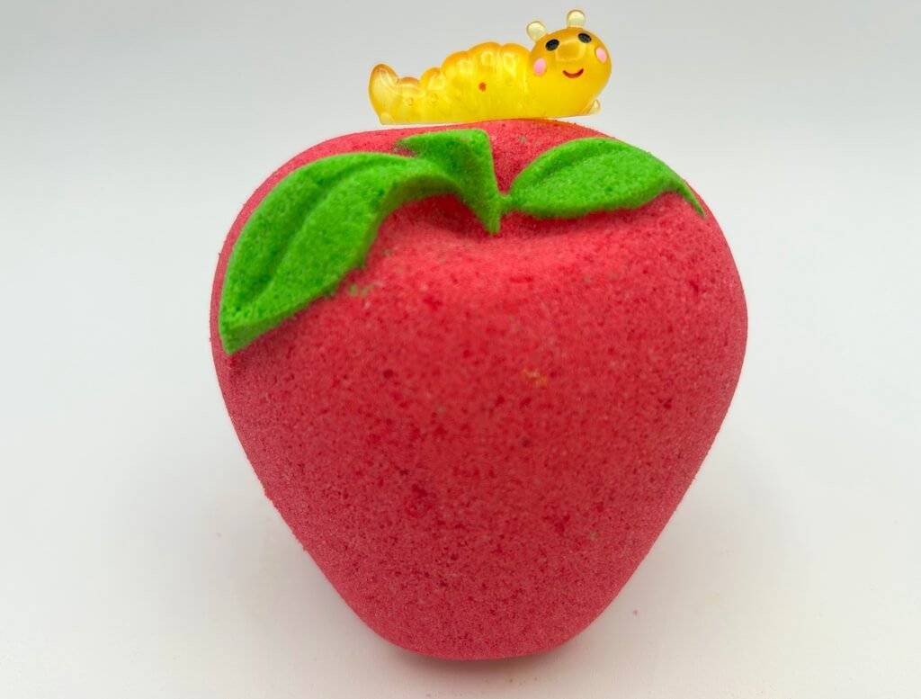 Teacher’s Apple Bath Bomb with Luminous Worm Inside - Berwyn Betty's Bath & Body Shop