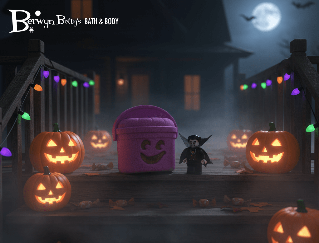 🍬 Trick or Treat Bucket Kids Bath Bomb – With Halloween Minifigure Inside! - Berwyn Betty's Bath & Body Shop
