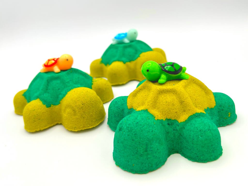 Turtle Kids Bath Bomb with Little Turtle Toy Inside - Berwyn Betty's Bath & Body Shop