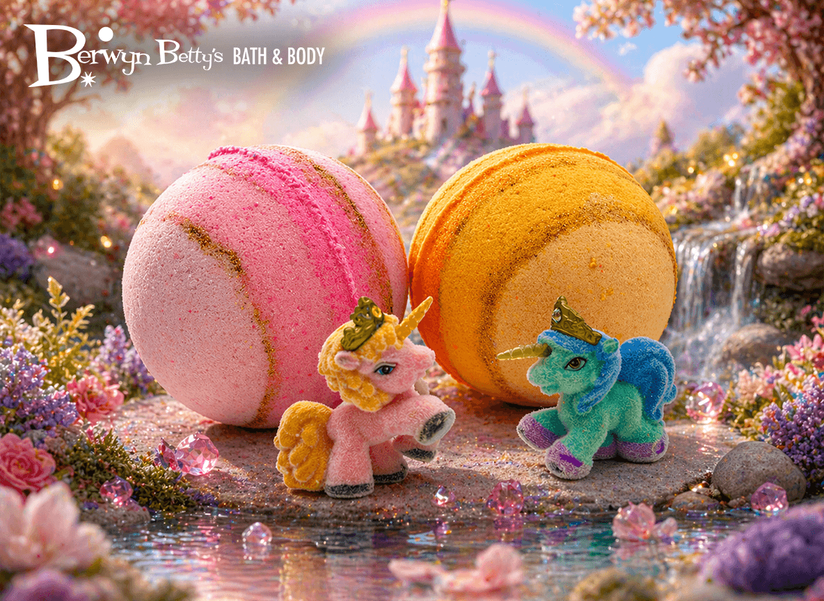 Unicorn Kids Bath Bomb with Unicorn Toy Inside - Berwyn Betty's Bath & Body Shop
