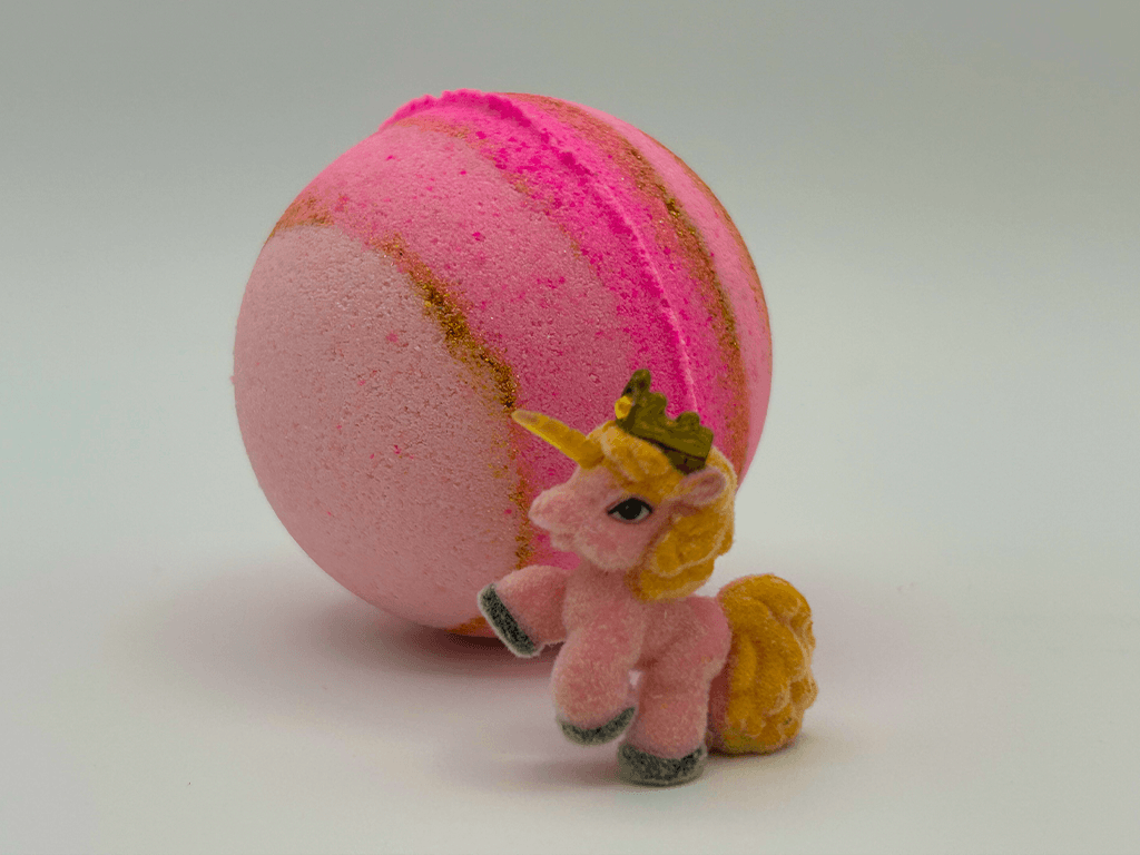 UNICORN Kids Bath Bombs Gift Box with Toys Inside - 4 ct - Berwyn Betty's Bath & Body Shop
