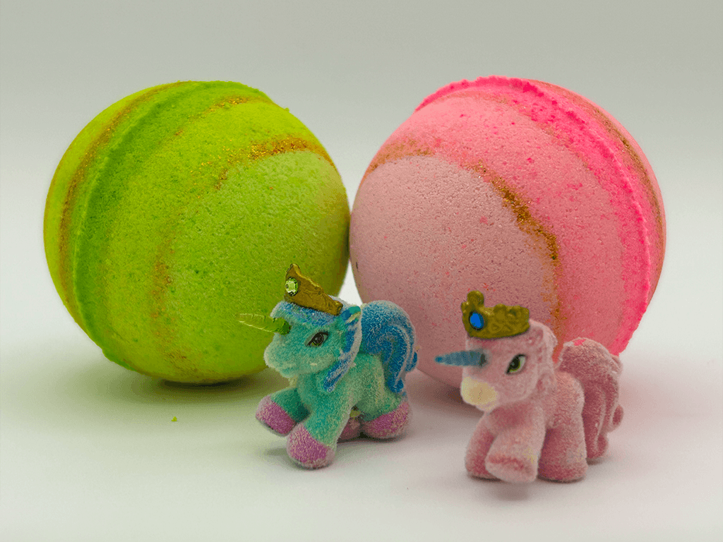 UNICORN Kids Bath Bombs Gift Box with Toys Inside - 4 ct - Berwyn Betty's Bath & Body Shop