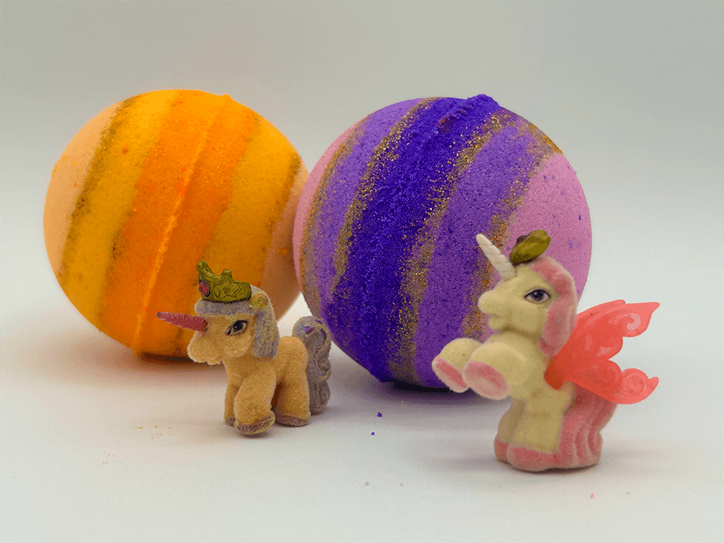 UNICORN Kids Bath Bombs Gift Box with Toys Inside - 4 ct - Berwyn Betty's Bath & Body Shop