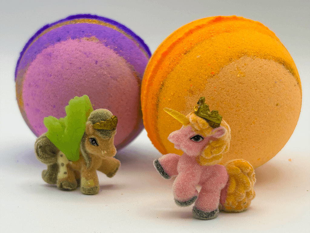 UNICORN Kids Bath Bombs Gift Box with Toys Inside - 4 ct - Berwyn Betty's Bath & Body Shop