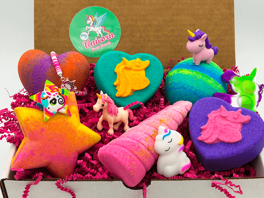 UNICORNS Kids Bath Bomb Collection - 6 ct - Berwyn Betty's Bath & Body Shop