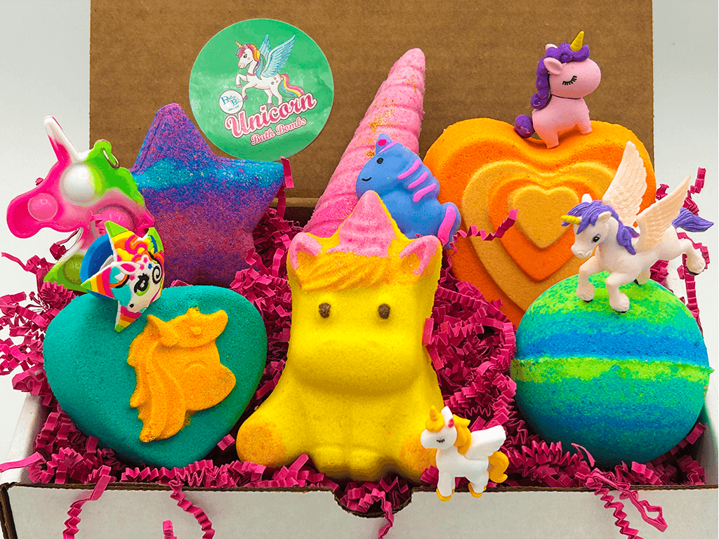 UNICORNS Kids Bath Bomb Collection - 6 ct - Berwyn Betty's Bath & Body Shop
