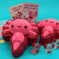 VALENTINE AXOLOTL Kids Bath Bomb with Axolotl Figure Inside - Berwyn Betty's Bath & Body Shop