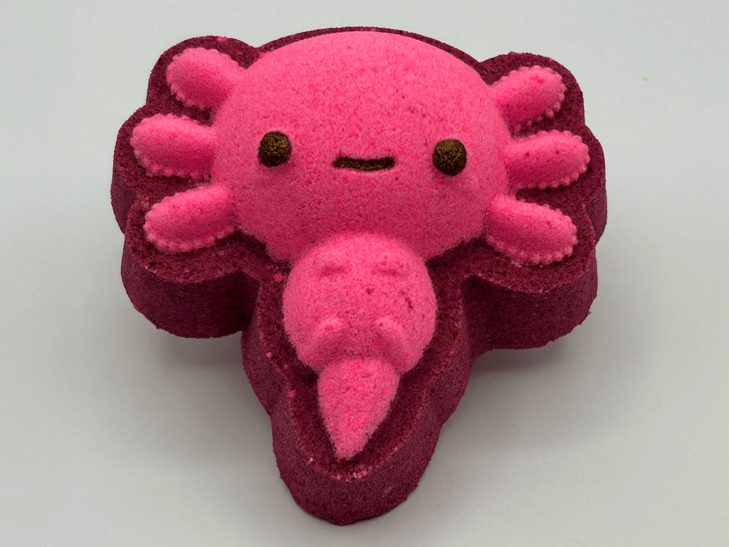 VALENTINE AXOLOTL Kids Bath Bomb with Axolotl Figure Inside - Berwyn Betty's Bath & Body Shop