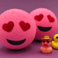 VALENTINE EMOJI Kids Bath Bomb with Duck Figurine Inside - Berwyn Betty's Bath & Body Shop