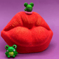 VALENTINE KISSY LIPS Kids Bath Bomb with Frog Toy Inside - Berwyn Betty's Bath & Body Shop