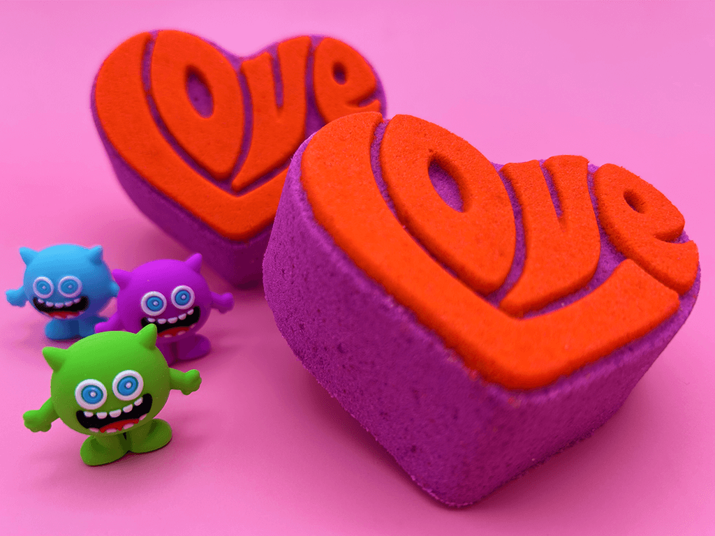 VALENTINE LOVE Kids Bath Bomb with Figurine Toy Inside - Berwyn Betty's Bath & Body Shop