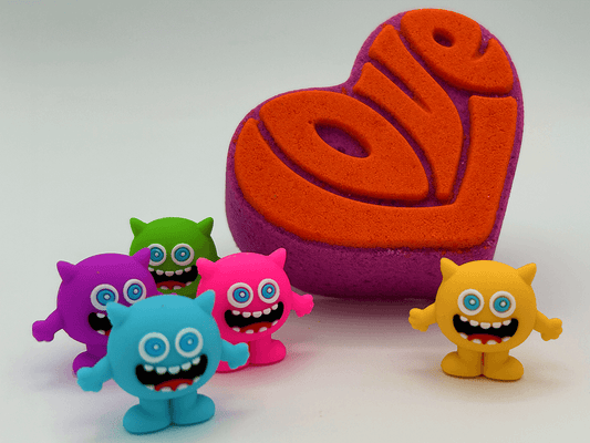 VALENTINE LOVE Kids Bath Bomb with Figurine Toy Inside - Berwyn Betty's Bath & Body Shop