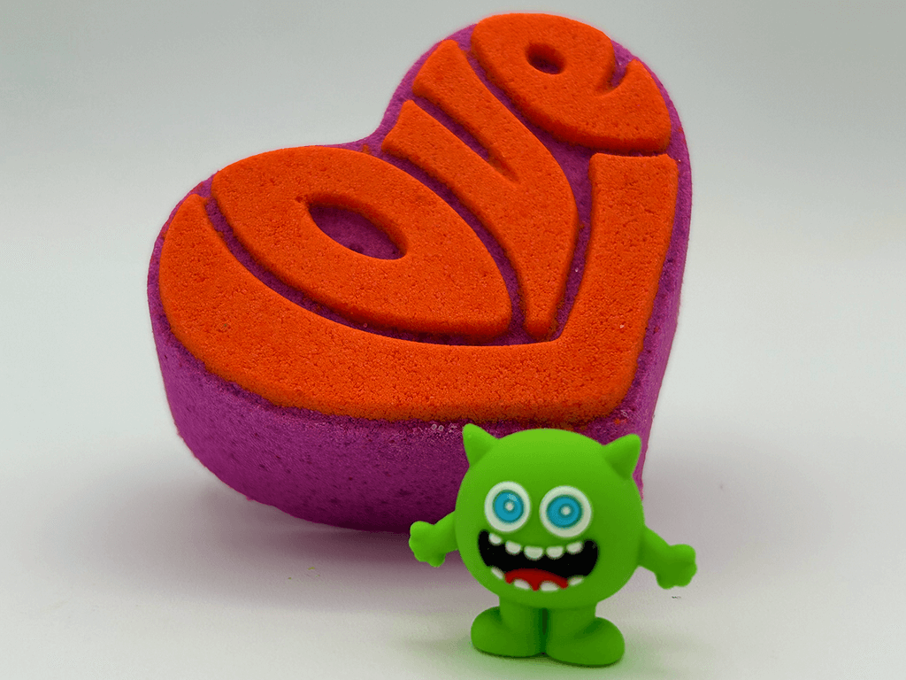 VALENTINE LOVE Kids Bath Bomb with Figurine Toy Inside - Berwyn Betty's Bath & Body Shop