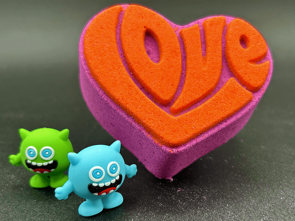 VALENTINE LOVE Kids Bath Bomb with Figurine Toy Inside - Berwyn Betty's Bath & Body Shop