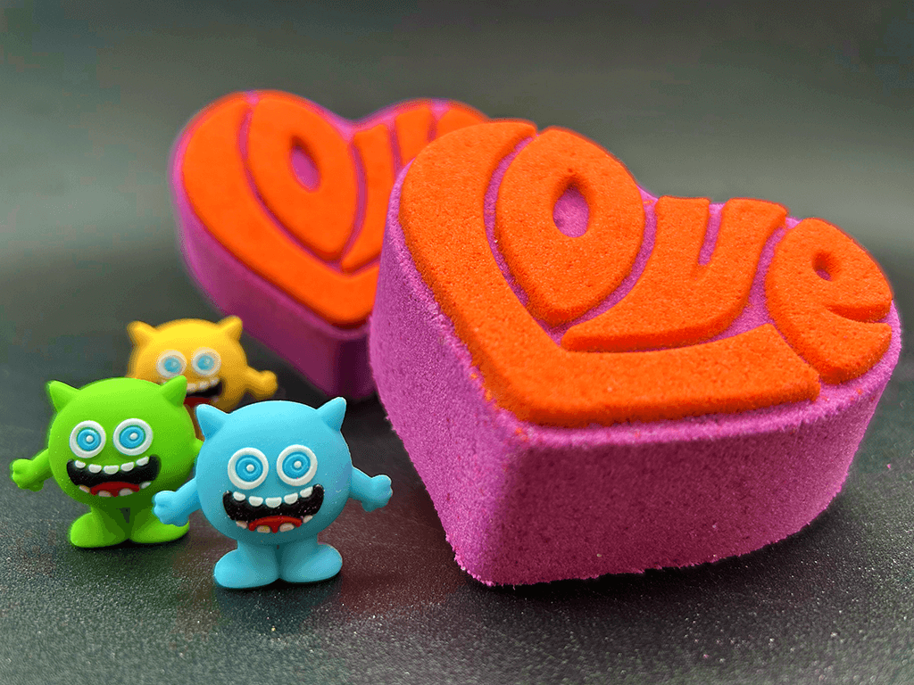 VALENTINE LOVE Kids Bath Bomb with Figurine Toy Inside - Berwyn Betty's Bath & Body Shop
