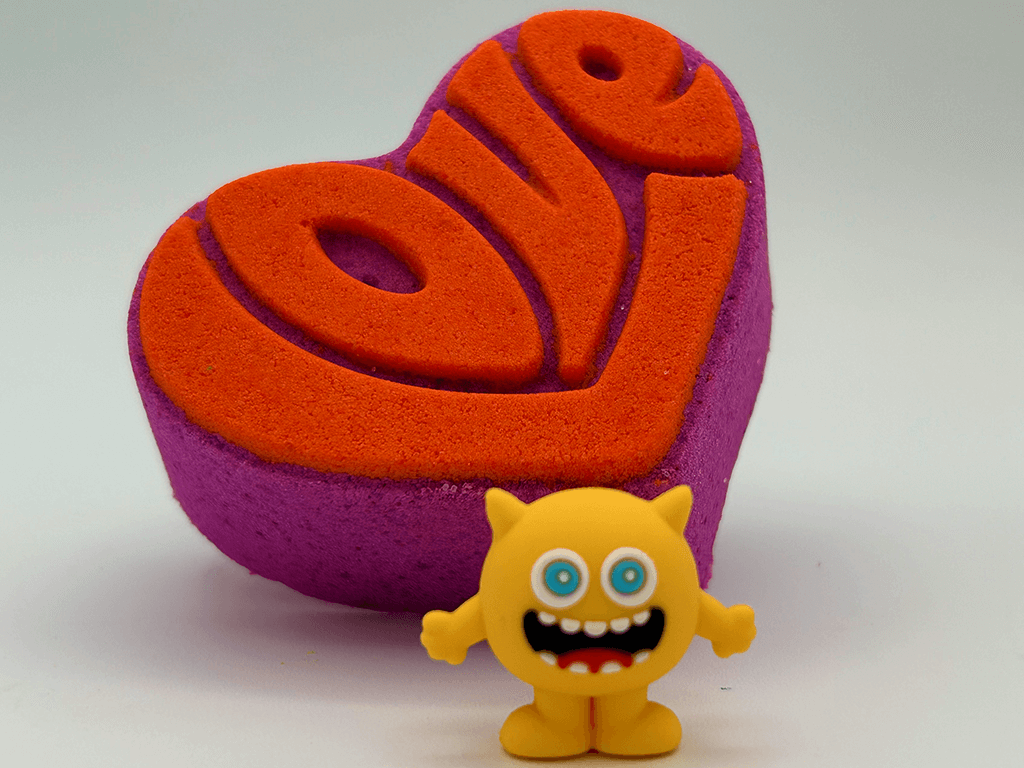 VALENTINE LOVE Kids Bath Bomb with Figurine Toy Inside - Berwyn Betty's Bath & Body Shop