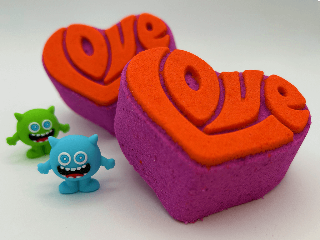 VALENTINE LOVE Kids Bath Bomb with Figurine Toy Inside - Berwyn Betty's Bath & Body Shop