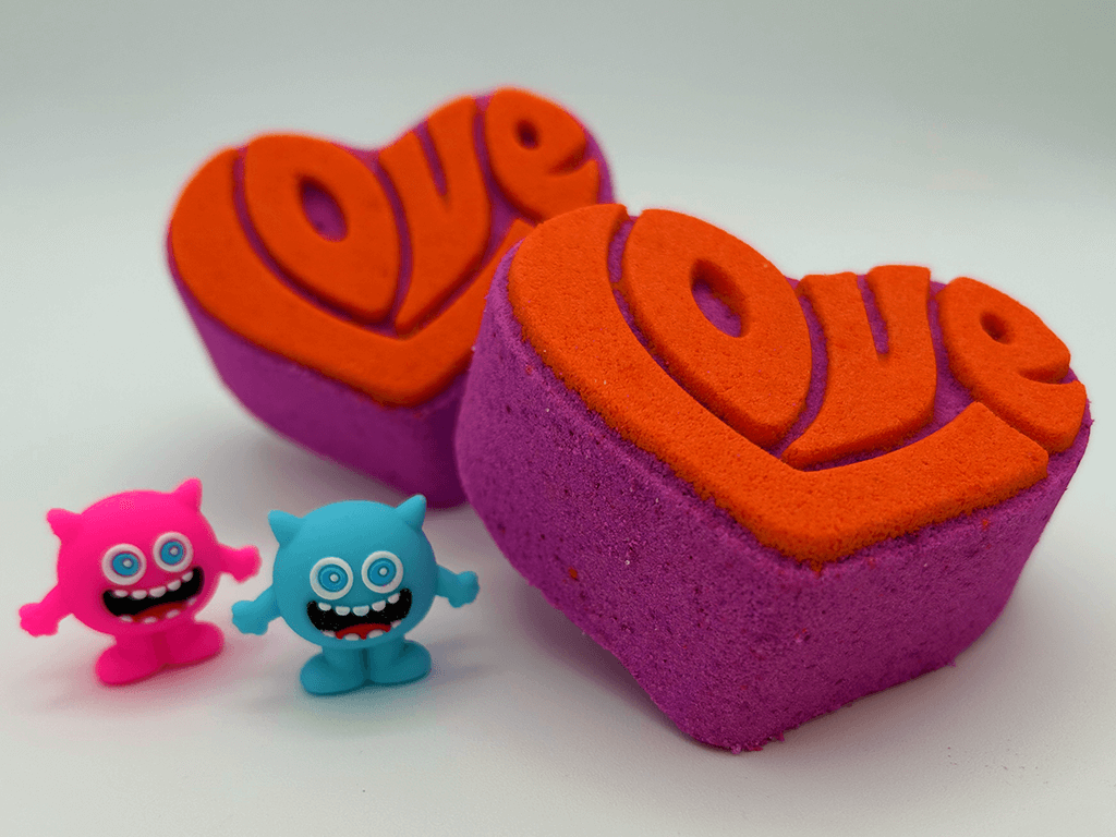 VALENTINE LOVE Kids Bath Bomb with Figurine Toy Inside - Berwyn Betty's Bath & Body Shop