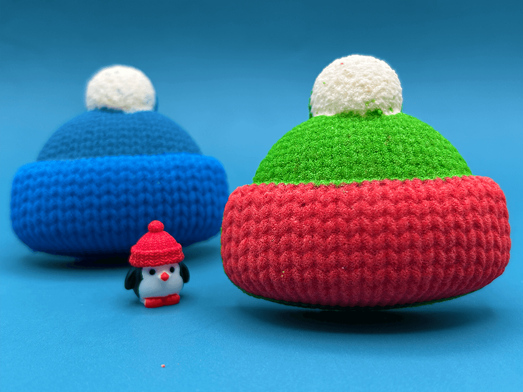 Winter Cap Kids Bath Bomb with Little Capped Penguin Toy Inside - Berwyn Betty's Bath & Body Shop