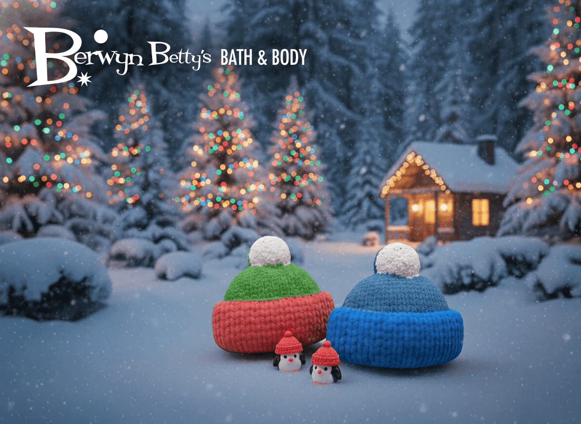 Winter Cap Kids Bath Bomb with Little Capped Penguin Toy Inside - Berwyn Betty's Bath & Body Shop