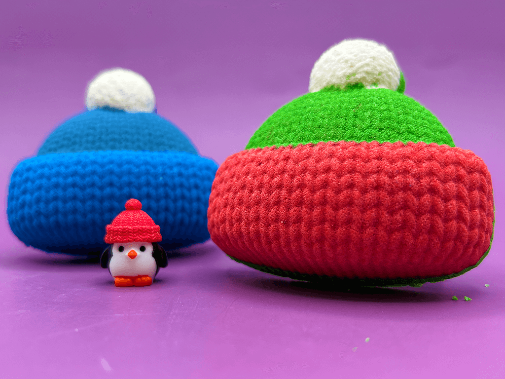 Winter Cap Kids Bath Bomb with Little Capped Penguin Toy Inside - Berwyn Betty's Bath & Body Shop