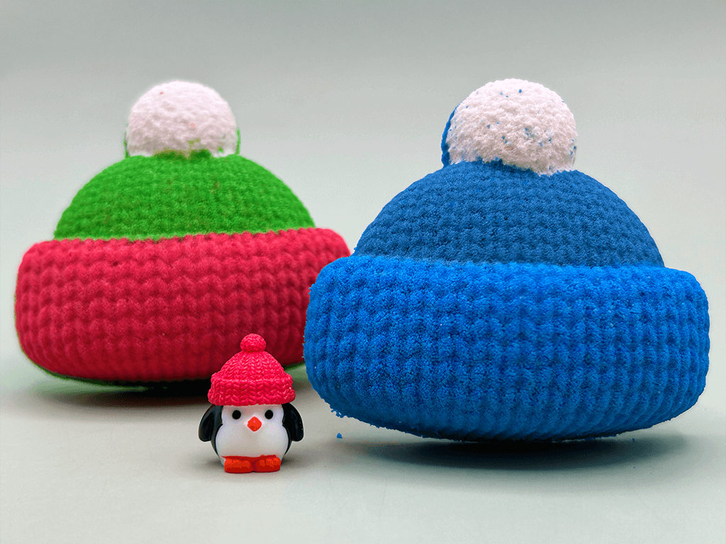 Winter Cap Kids Bath Bomb with Little Capped Penguin Toy Inside - Berwyn Betty's Bath & Body Shop