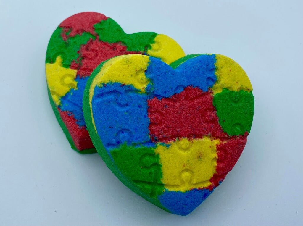  18 Pcs Colorful Heart Puzzle Piece Autism Awareness