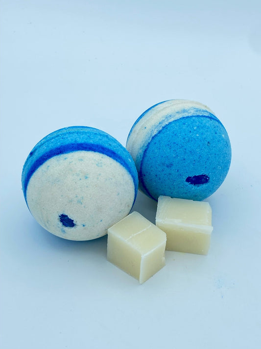 Azurite Sky Bath Bombs with Handmade Soap Inside - 2 ct - Berwyn Betty's Bath & Body Shop