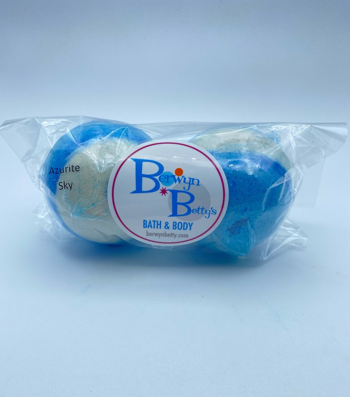 Azurite Sky Bath Bombs with Handmade Soap Inside - 2 ct - Berwyn Betty's Bath & Body Shop