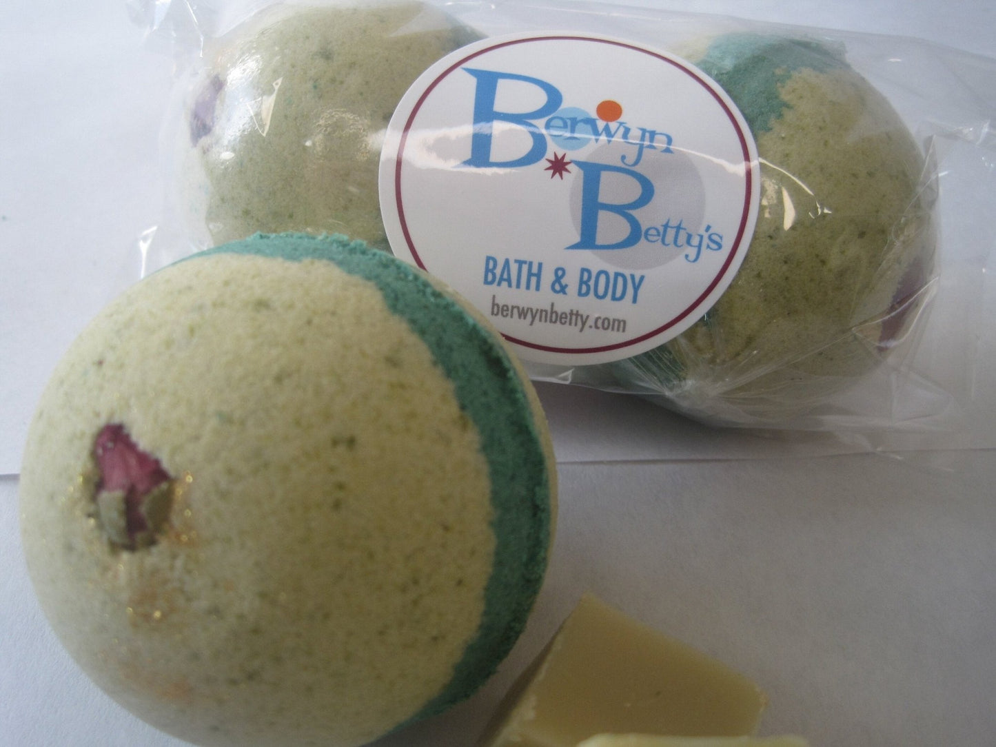 Balsam Fir Scented Bath Bombs with Handmade Soap Inside - 2 ct - Berwyn Betty's Bath & Body Shop
