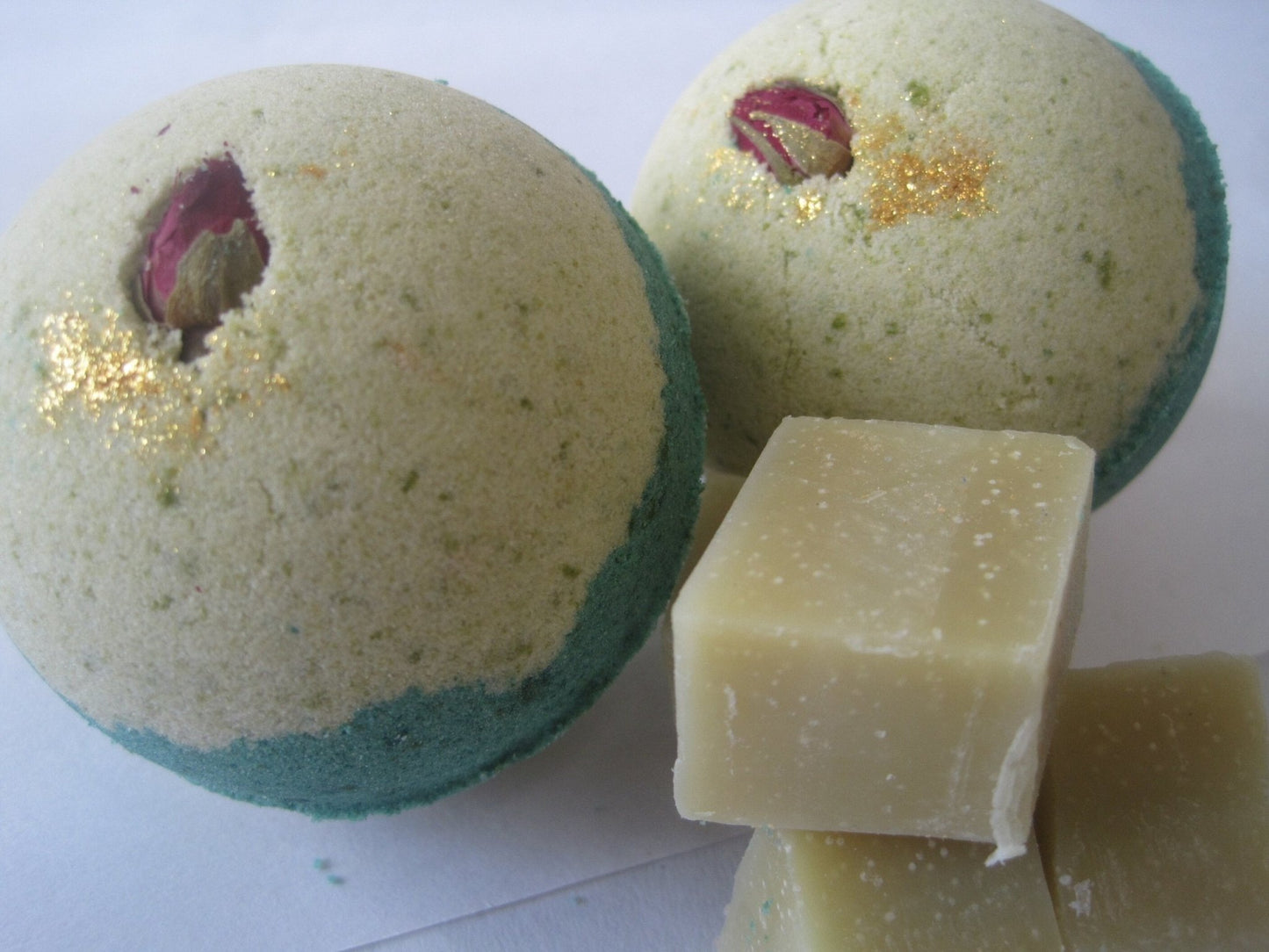 Balsam Fir Scented Bath Bombs with Handmade Soap Inside - 2 ct - Berwyn Betty's Bath & Body Shop