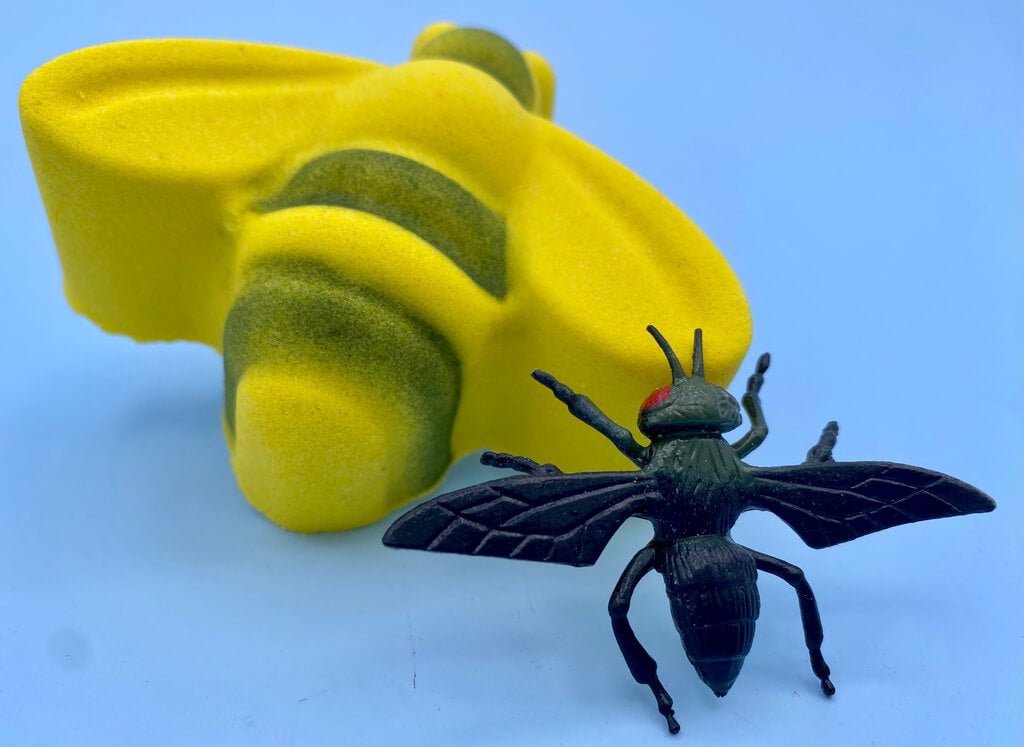 Bumble Bee Bath Bomb with Toy Flying Insect Inside - Berwyn Betty's Bath & Body Shop