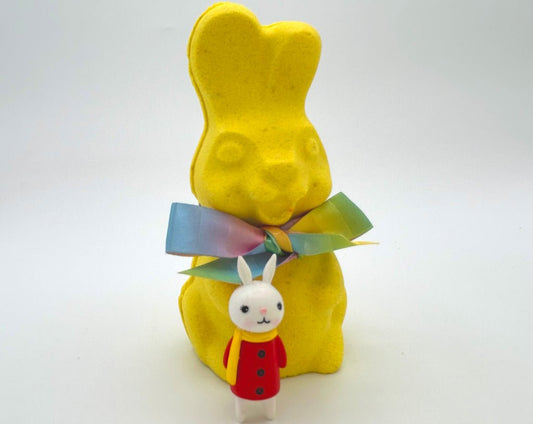 Bunny Figure Bath Bomb with Toy Inside (Lemon Cream) - Berwyn Betty's Bath & Body Shop