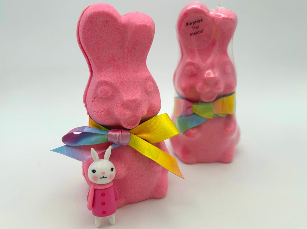 Bunny Figure Bath Bomb with Toy Inside (Strawberry Cream) - Berwyn Betty's Bath & Body Shop