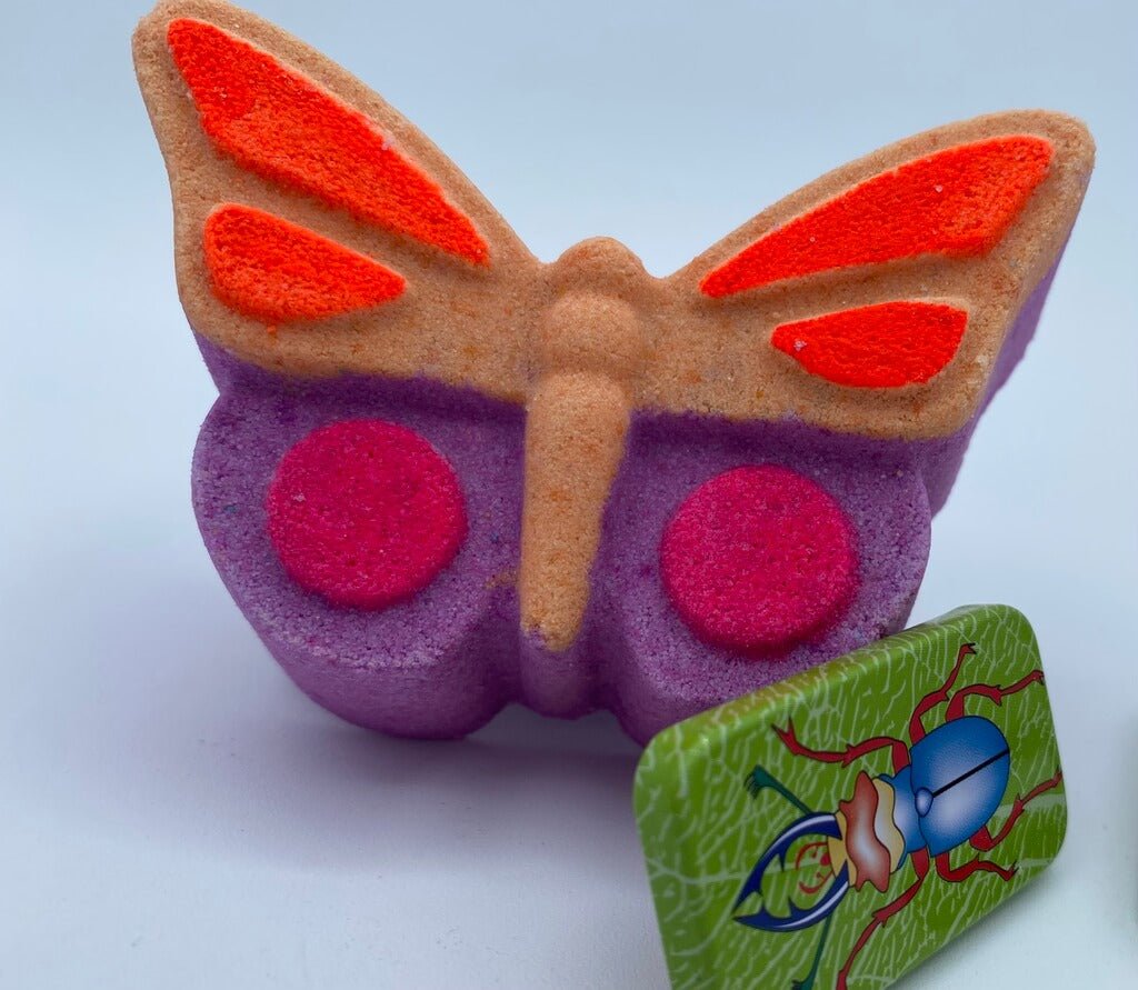 Butterfly Bath Bomb with Insect Clicker Inside - Berwyn Betty's Bath & Body Shop