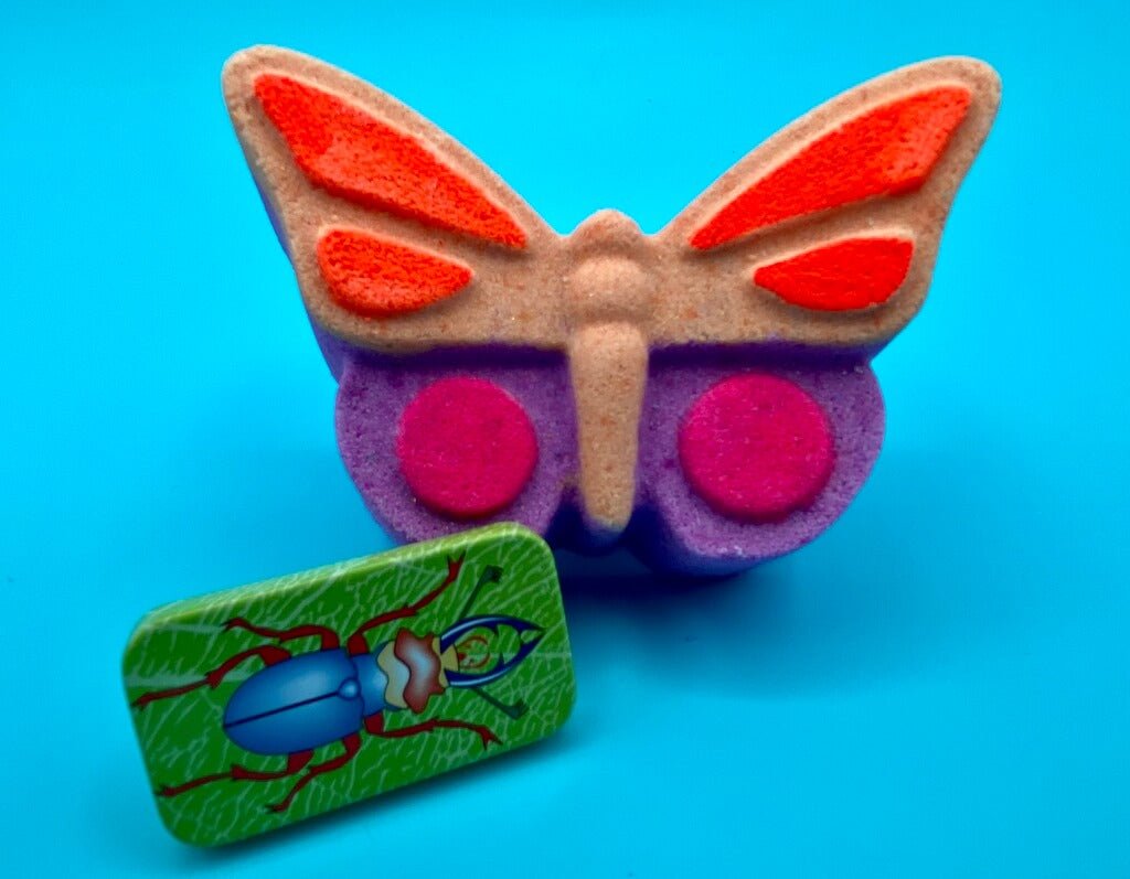 Butterfly Bath Bomb with Insect Clicker Inside - Berwyn Betty's Bath & Body Shop