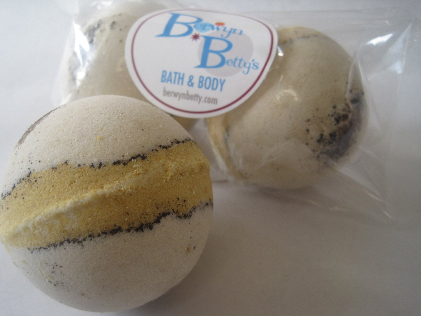 Cappuccino & Hazelnut Scented Bath Bombs with Handmade Soap Inside - 2 ct - Berwyn Betty's Bath & Body Shop